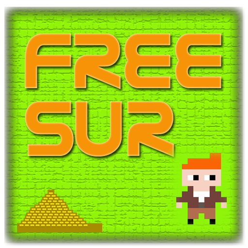 Freesur 8 bit retro game logo