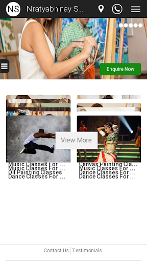 Android application Nratyabhinay school of arts screenshort