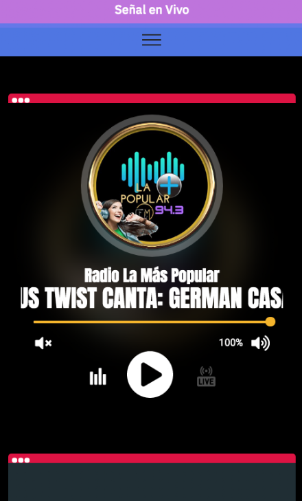 Radio La Mas Popular Screen 1
