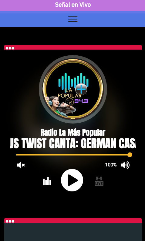 Android application Radio La Mas Popular screenshot
