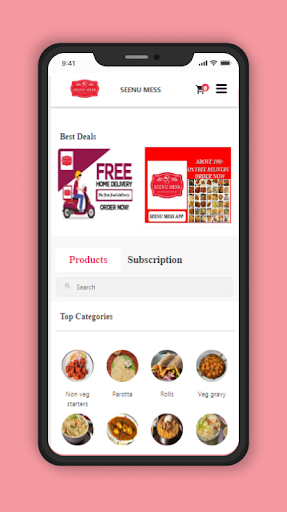 Android application Seenu Mess screenshort