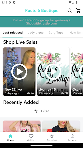Screenshot of Route 6 Boutique