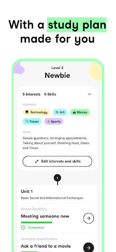 Screenshot of Univerbal AI Language Learning