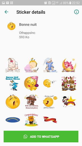 Bonjour et Bonsoir et Bonne nuit WAStickerApps