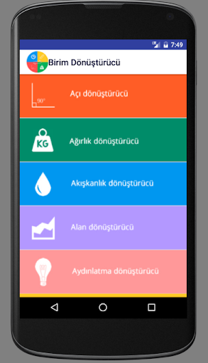 Birim Dönüştürücü Screen 2