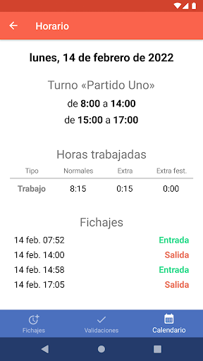 ccControlHorario Screen 3