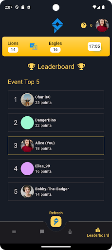 TBC Live - Event Predictions Screen 3
