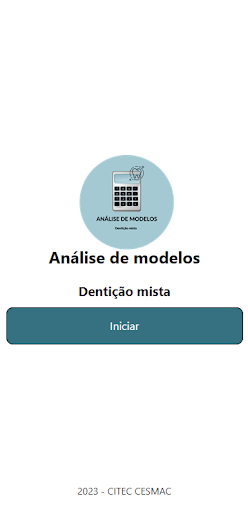 Android application Análise de dentição mista screenshort