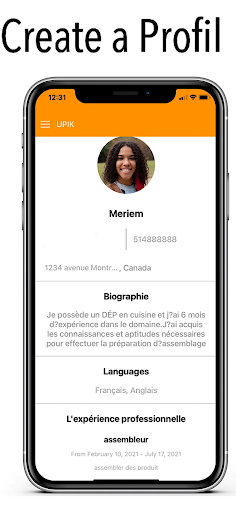 Android application Upik : find flexible jobs screenshort