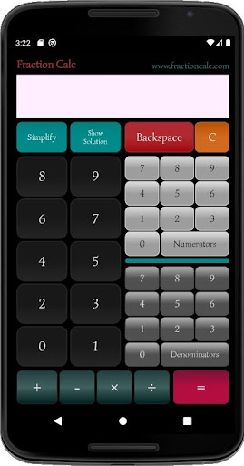 Android application Fraction Calc - Fraction Calcu screenshort