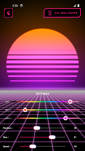 Screenshot of Retrowave Live Wallpapers