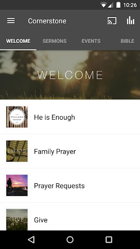 Android application Cornerstone Church ATL screenshort