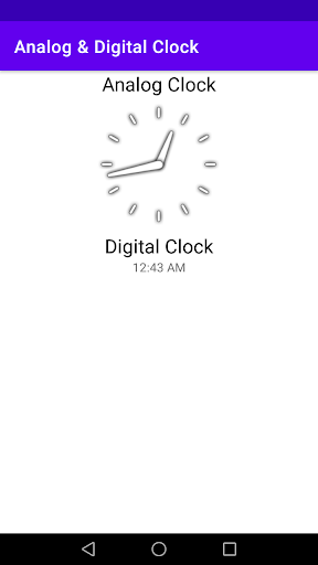 Analog & Digital Clock Screen 3