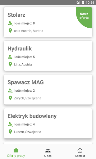 Android application Kraft24 - praca za granicą screenshort