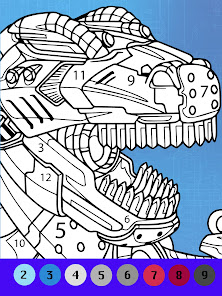 Imágen 4 Dino robot par colorear número android