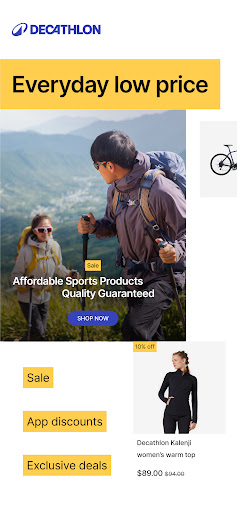 Android application Decathlon Shopping App screenshort