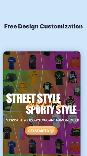 Android application Custom baseball jersey screenshort