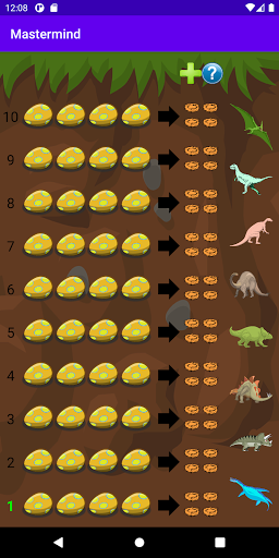 Android application Mastermind Dinosaurs screenshort