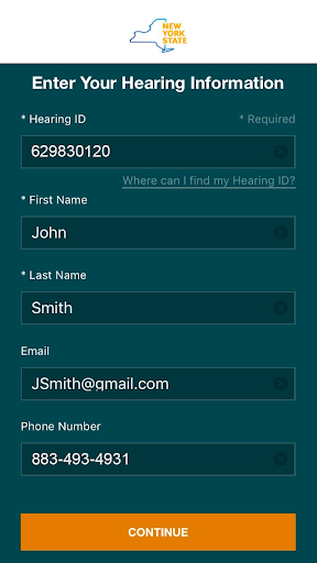 Android application NYS WCB Virtual Hearings screenshort