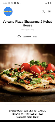 Android application Volcano Pizza and Kebab screenshort