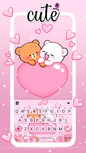 Android application Pink Teddy Love Theme screenshort