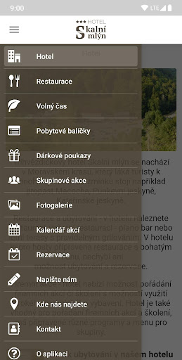 Android application Hotel Skalní mlýn screenshort
