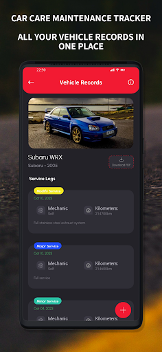 Android application Loggy: Car maintenance log app screenshort