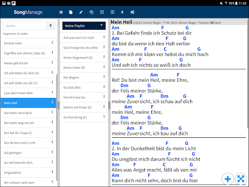 Android application Song Manage screenshort