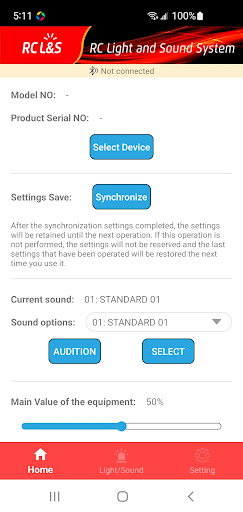 Android application RCCar Light And Sounds screenshort