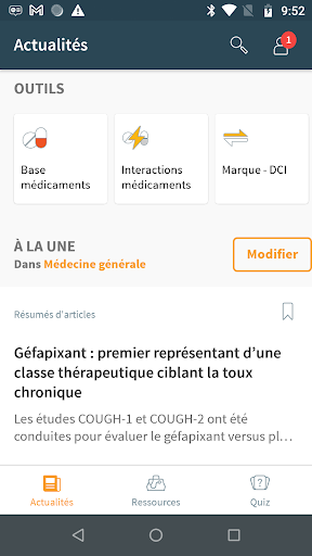 Android application Univadis preprod screenshort