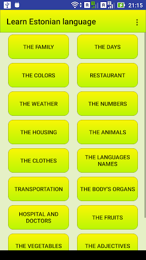 Android application Learn Estonian language screenshort