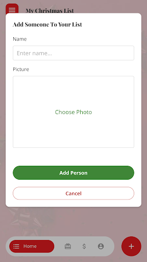 My Christmas List Helper Screen 2