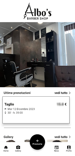 Android application Albo's BARBER SHOP screenshort
