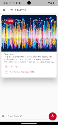 Android application Events screenshort