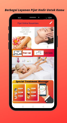 Android application Pijat Online Nusantara screenshort