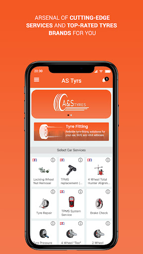 Android application AS Tyres screenshort