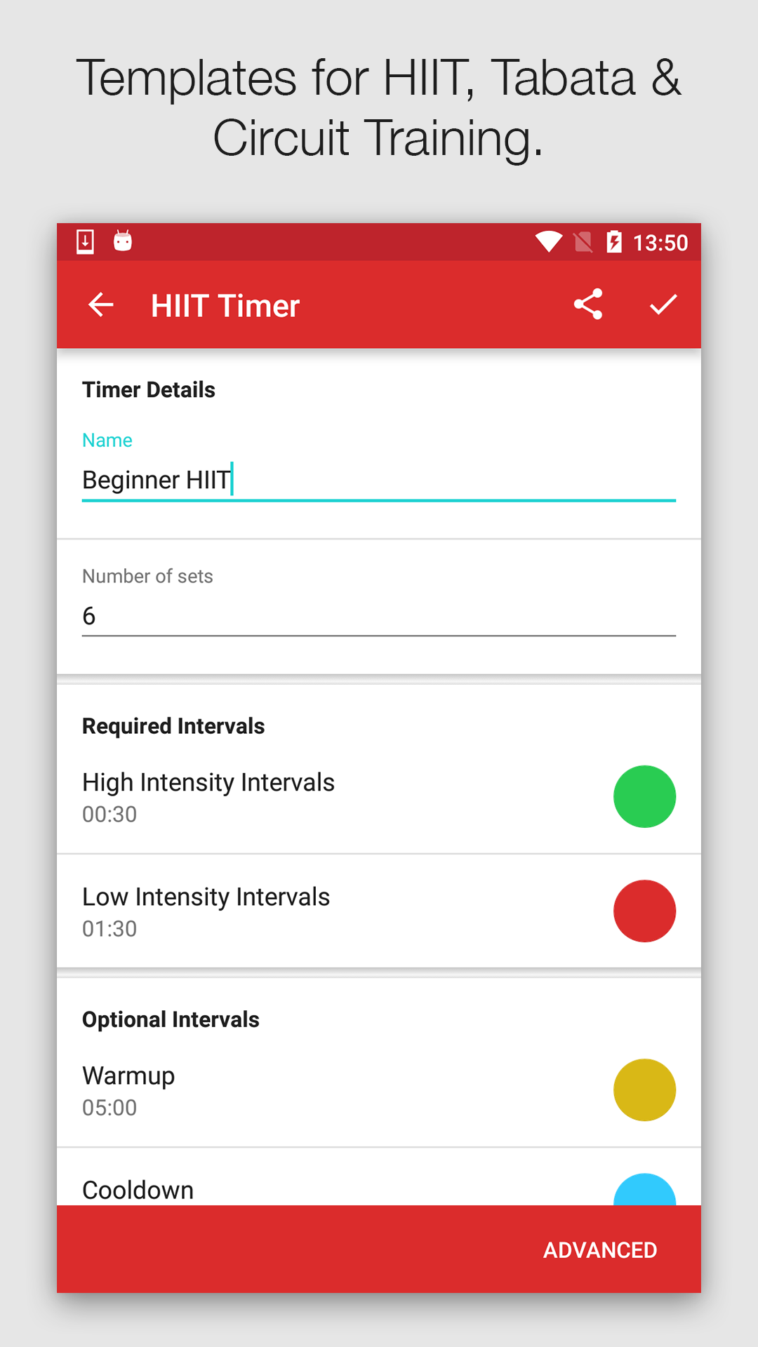 Android application Seconds Pro - Interval Timer screenshort
