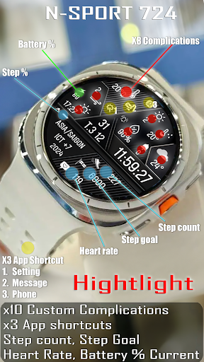 N-SPORT724 Digital Watch Face