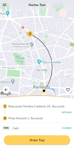 Android application Taxi Dartex screenshort