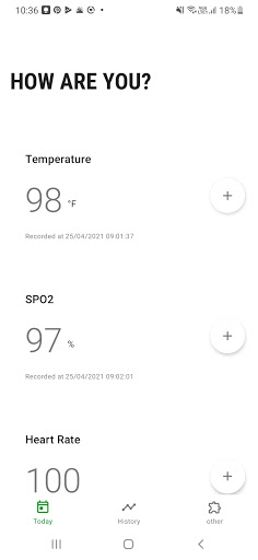 Android application Health Logger screenshort