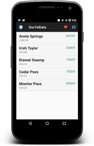 SnoTel Mapper Screen 3