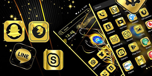 Gold Black Launcher Theme Screen 2