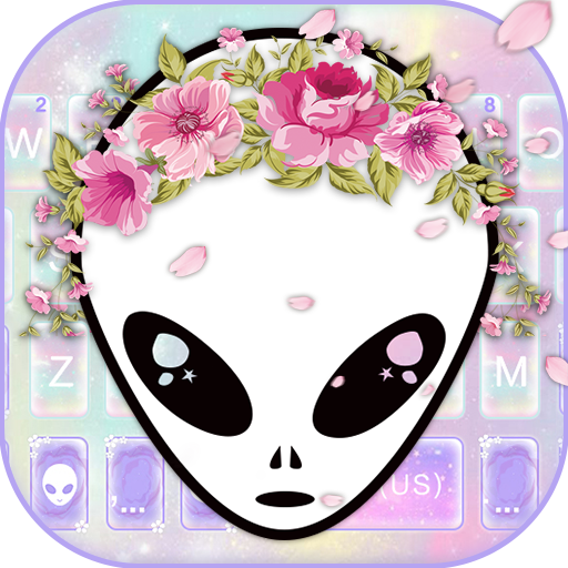 Alien Girl Emoji Keyboard Them logo