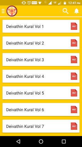 Android application Deivathin Kural screenshort