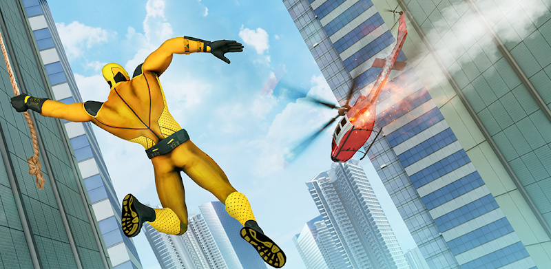 Flying Robot Rope Hero Games: Grand Crime City