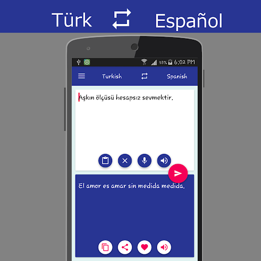 Turkish Spanish Translator Screen 2