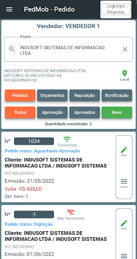 Android application PedMob - Pedido screenshort