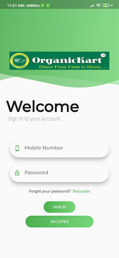 Android application OrganicKart screenshort
