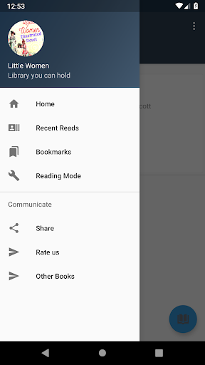 Android application Little Women Novel Book App screenshort