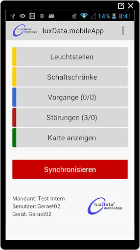 Android application luxData.mobileApp PUBLIC screenshort